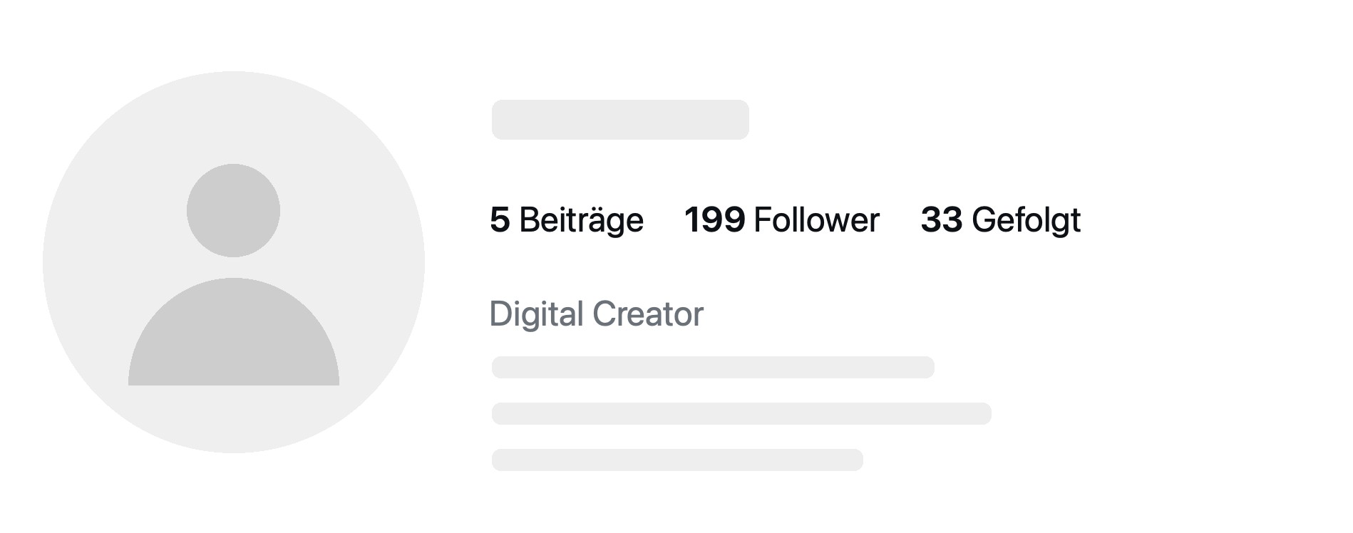 Anonymisierter Instagram-Account 6 mit Beitrags- und Followerzahlen